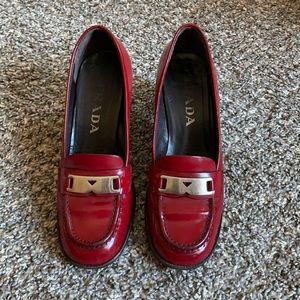 PRADA Leather Burgundy Pumps